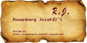 Rosenberg Jozafát névjegykártya